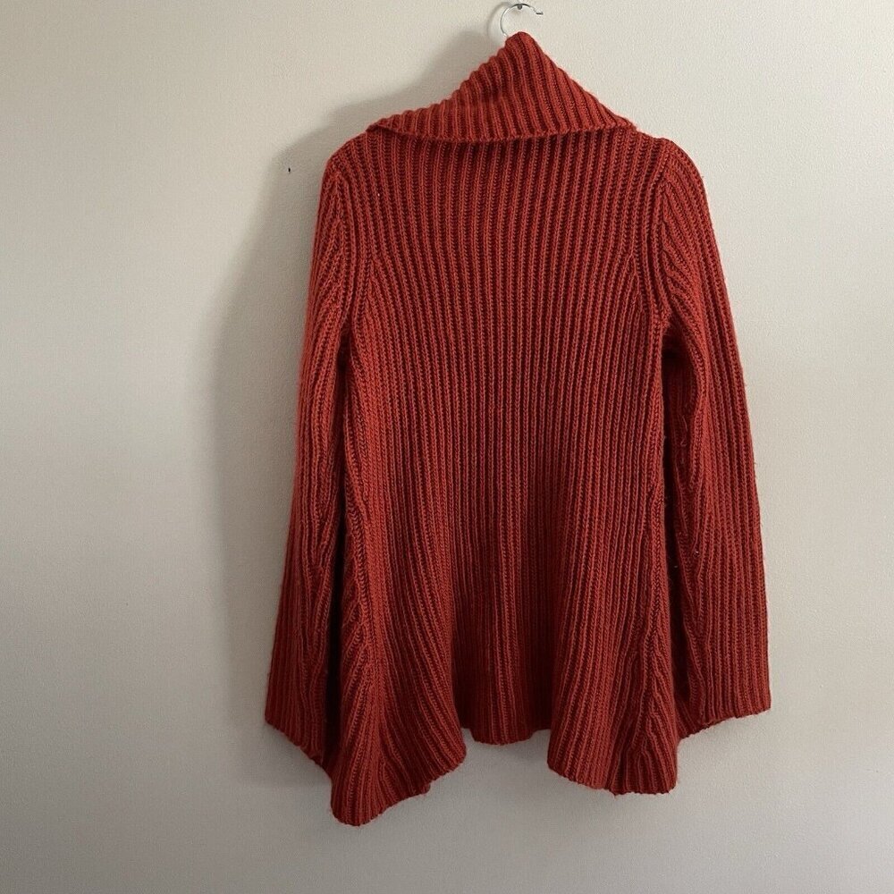 Soft Surroundings Women M Burnt Orange Wool Blend Open Front Courchevel Cardigan - Picture 9 of 9